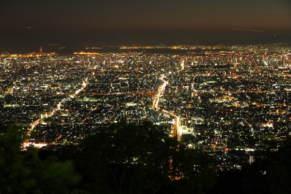 生駒山上遊園地の夜景 夜景ワールド